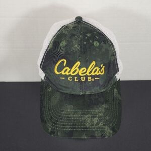 Cabela's Club Green and White Snapback Trucker Hat Cap